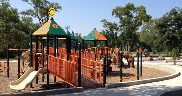 Large multi-colored playscape.